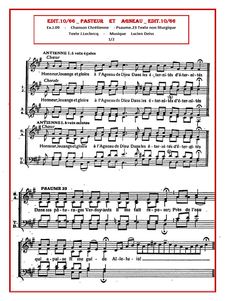 Chanson chrétienne : Psaume 23 | PDF