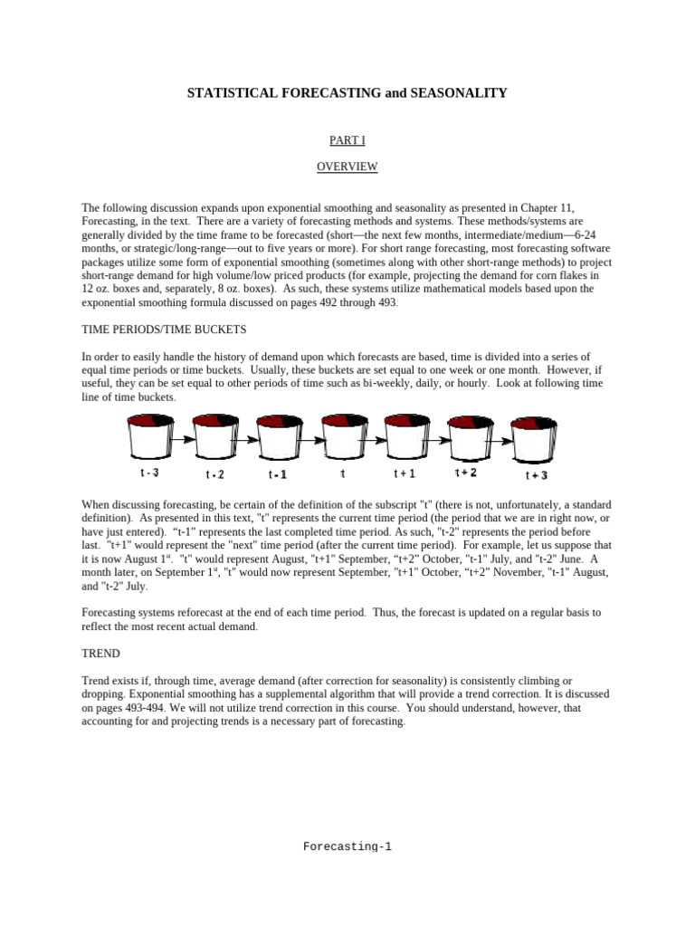 Statistical Forecasting and Seasonality | PDF | Forecasting | Seasonality