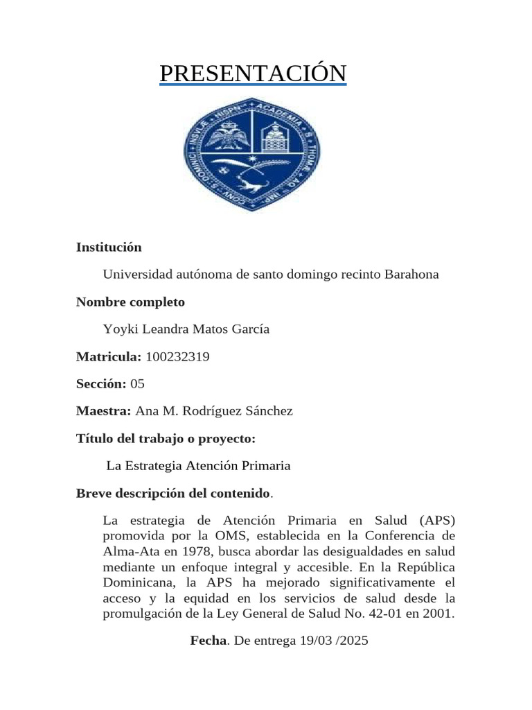 Estrategia de Atención Primaria en Salud | PDF | Cuidado de la salud ...