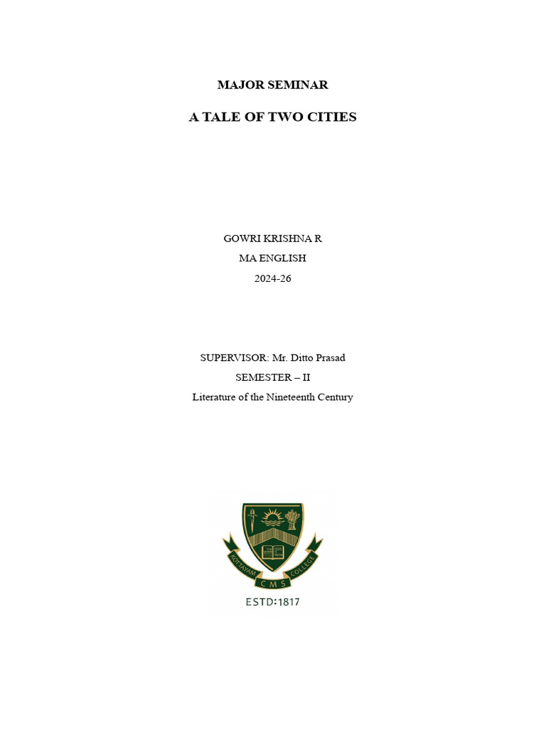 Themes and Analysis of A Tale of Two Cities | PDF | A Tale Of Two Cities