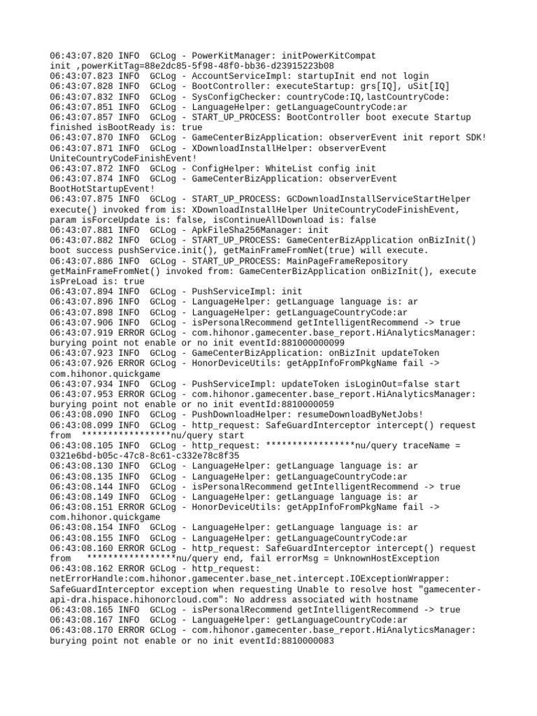 GameCenter Startup Log Analysis | PDF | Information Technology ...