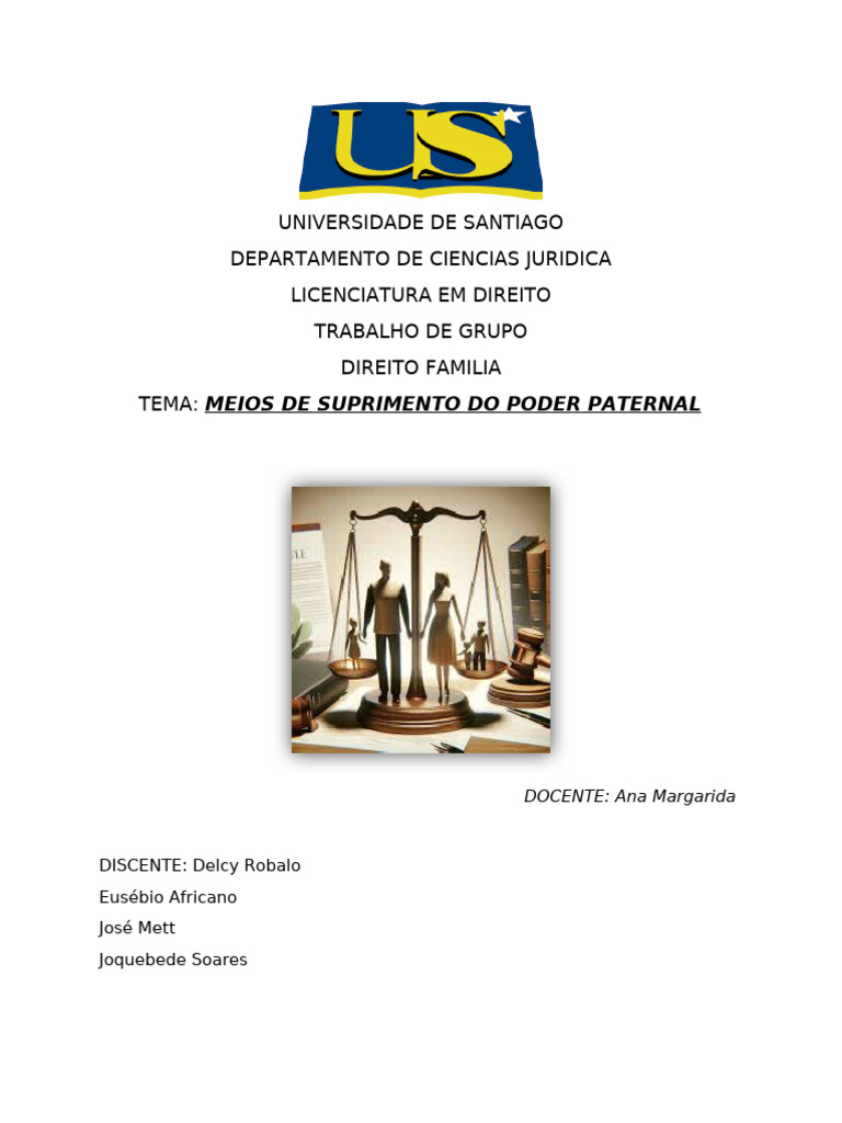 Meios de Suprimento do Poder Paternal | PDF | Família | Poder (social e ...
