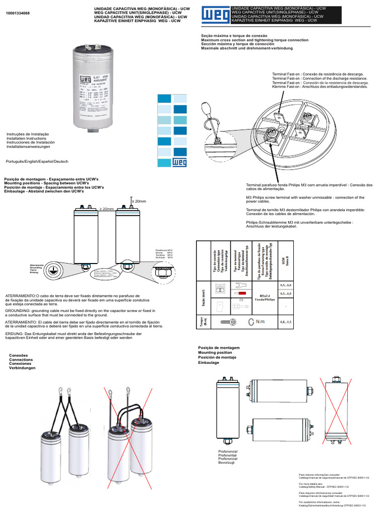 Instrucciones de Instalación UCW WEG | PDF | Equipo | Ingeniería mecánica