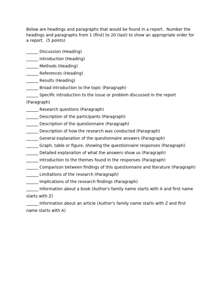 Report Structure and Content Guide | PDF