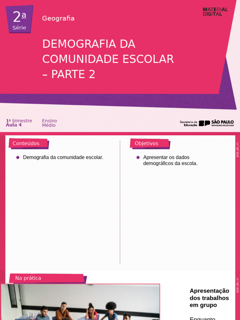Demografia da Comunidade Escolar: Aula 4 | PDF