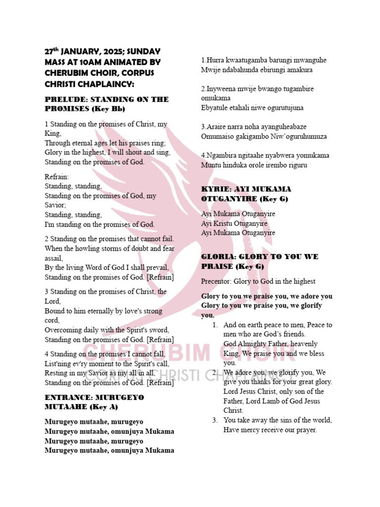 Sunday Mass Program - 27 Jan 2025 | PDF | Glory (Religion) | Jesus