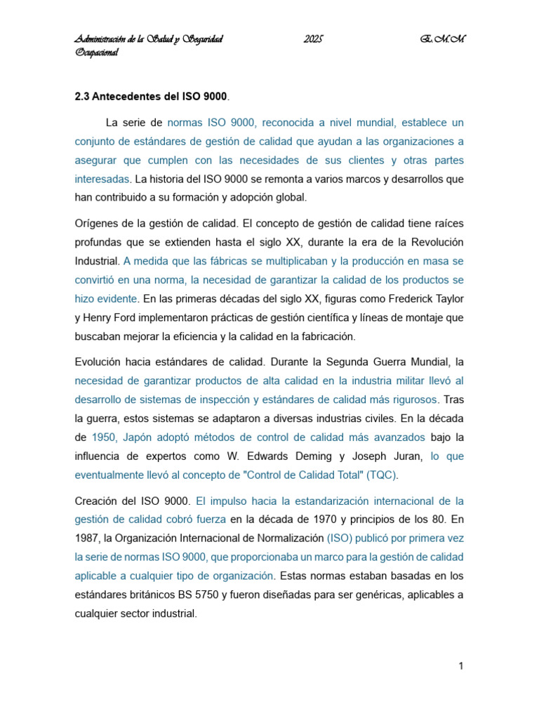 Antecedentes de la norma ISO 9000 | PDF | Calidad (comercial) | Sistema ...
