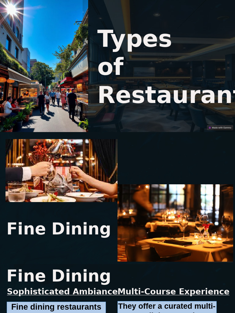 Types of Restaurants Explained | PDF | Restaurants | Meal