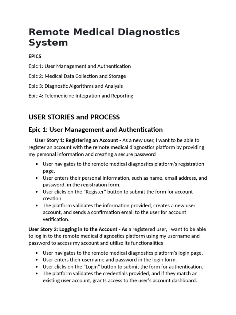 Remote Medical Diagnostics User Guide | PDF | Password | Medical Diagnosis