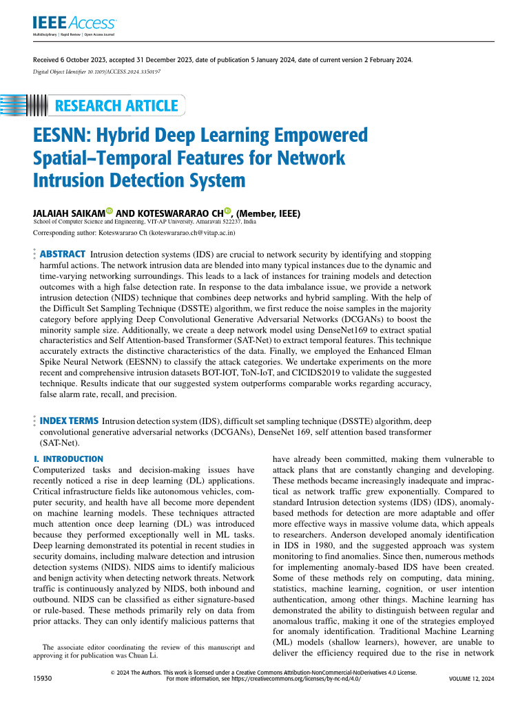EESNN: Advanced Hybrid IDS for Network Security | PDF | Deep Learning ...