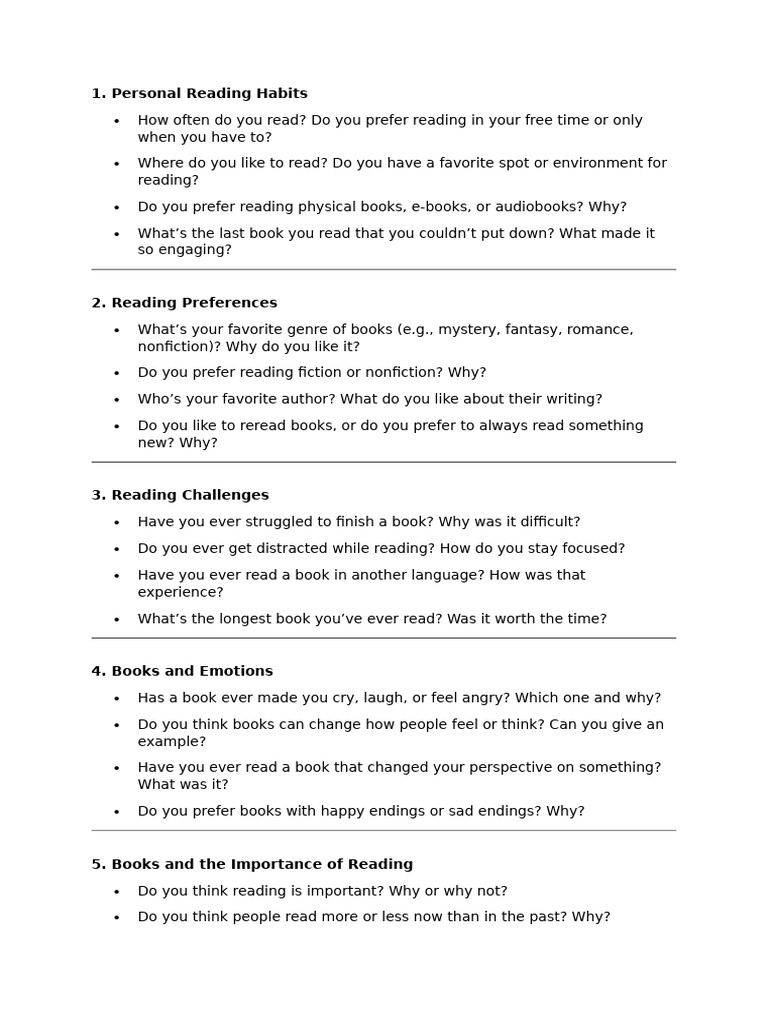 Reading Discussion Questions