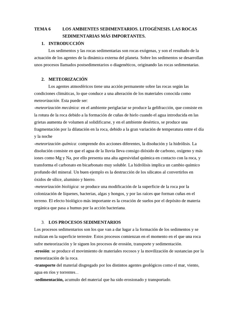 Ambientes Sedimentarios y Litogénesis | PDF | Roca clástica | Roca ...