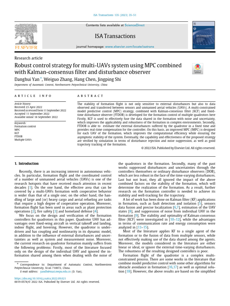 Multi-UAV Formation Control with MPC | PDF | Mathematical Optimization ...