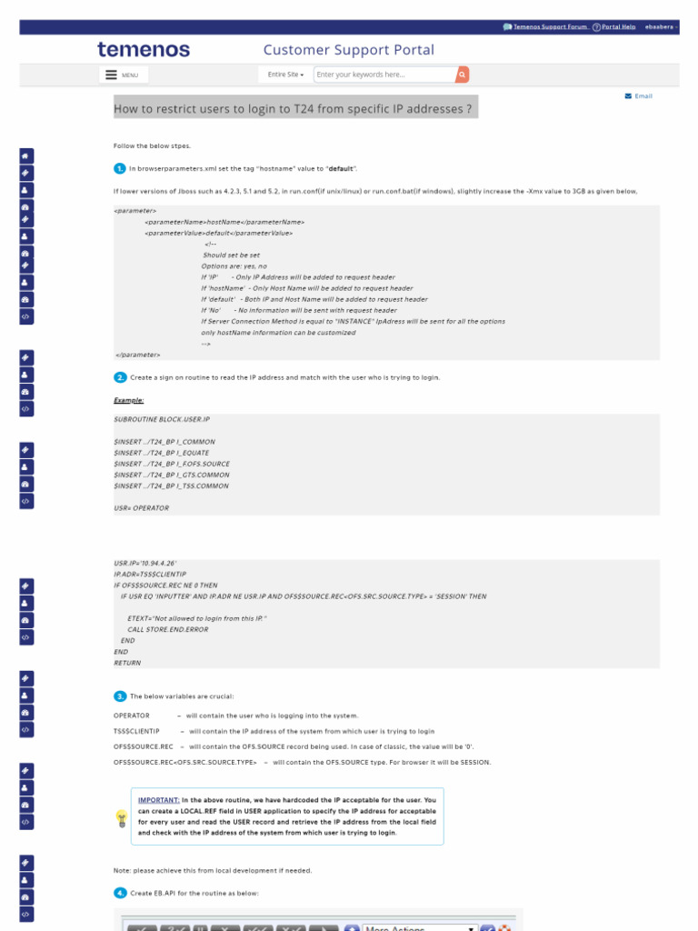 How To Restrict Users To Login To T24 From Specific IP Addresses | PDF