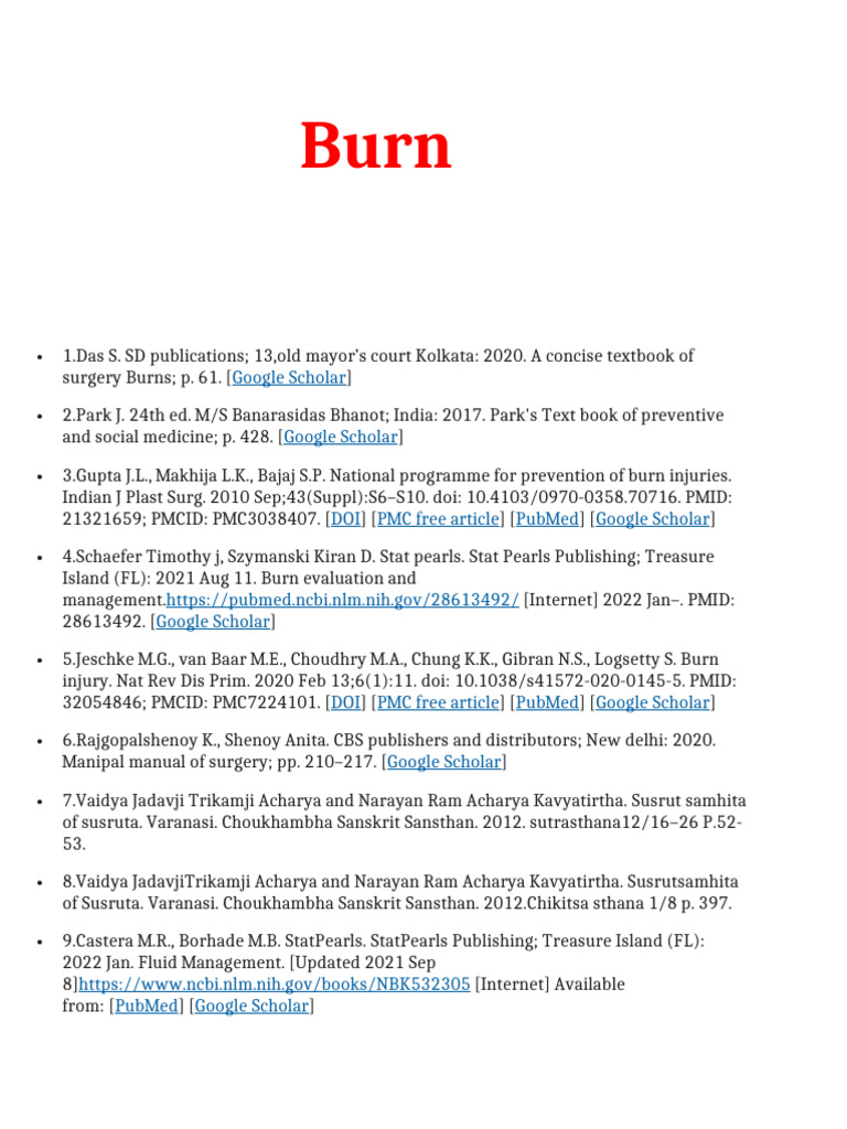 Comprehensive Guide to Burn Management | PDF | Pub Med