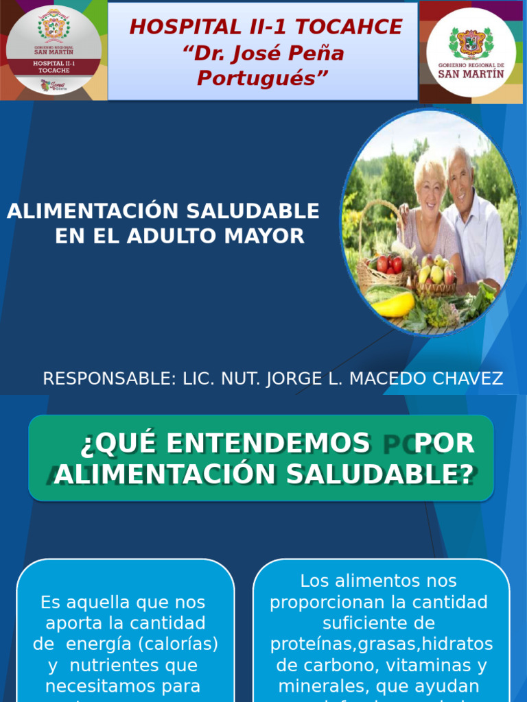 Alimentación Saludable en Adultos Mayores | PDF | Alimentos | Dieta ...