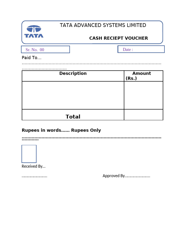 Cash Reciept Voucher Format | PDF
