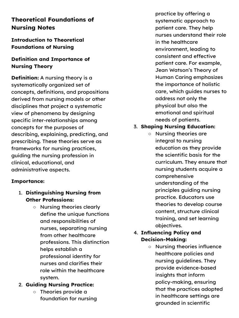 Foundations of Nursing Theories Explained | PDF | Nursing | Theory