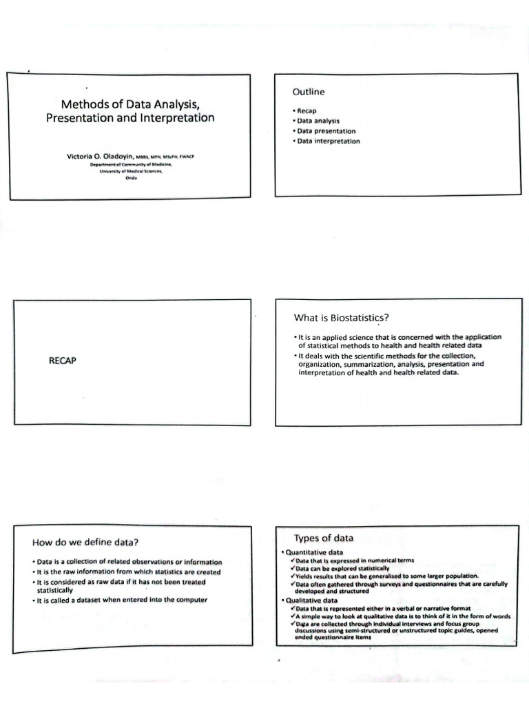 Method of Data Analysis Presentation and Interpretation | PDF