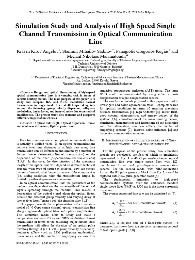 High-Speed Optical Transmission Analysis | PDF | Fiber Optic ...