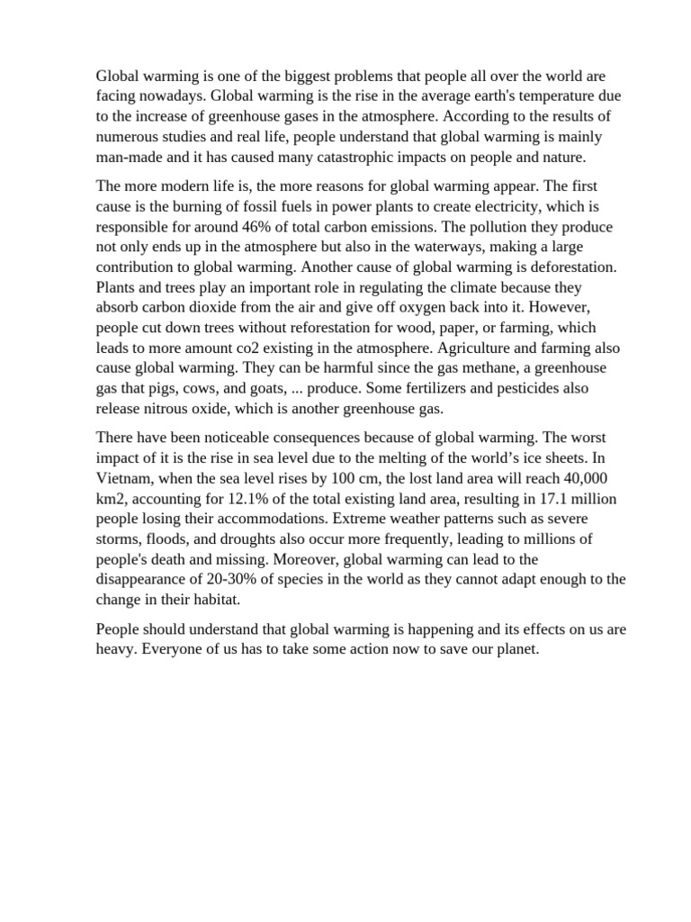 Global Warming - Causes and Effects | PDF