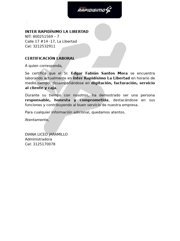 Inter Rapidísimo La Libert Nit | PDF