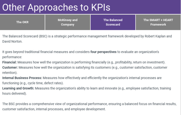 6approaches To KPI Design-The Balanced Scorecard-Cropped | PDF