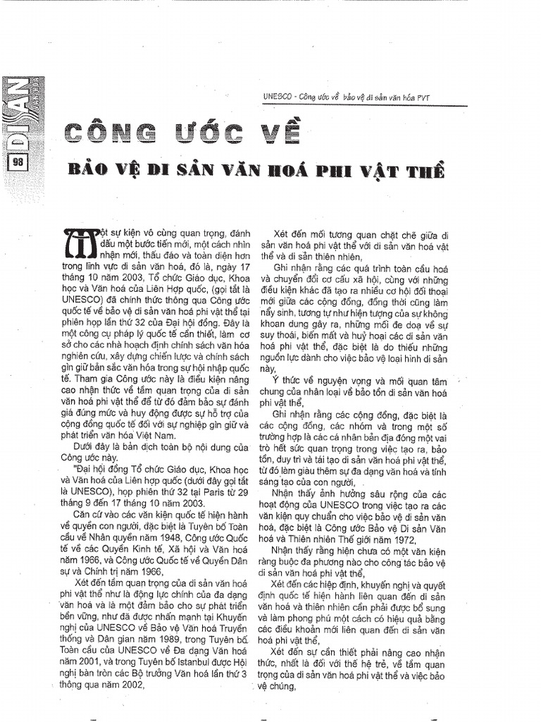 0627 - Cong Uoc Ve Bao Ve Di San Van Hoa Phi Vat The | PDF