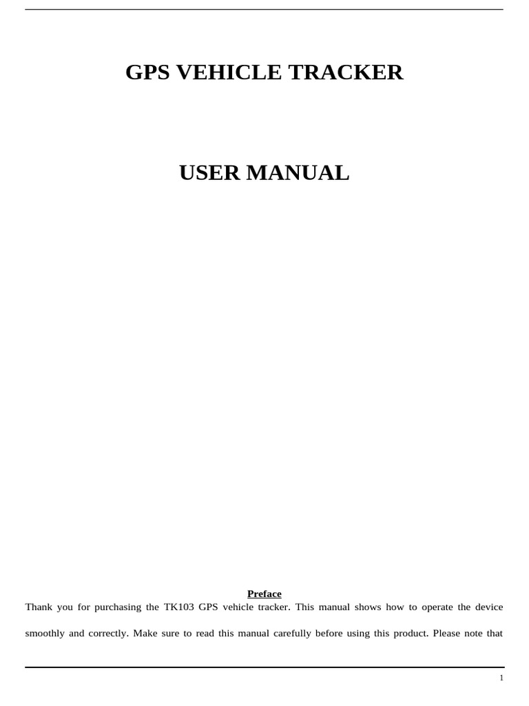 TK103 GPS Tracker User Manual | PDF | General Packet Radio Service ...