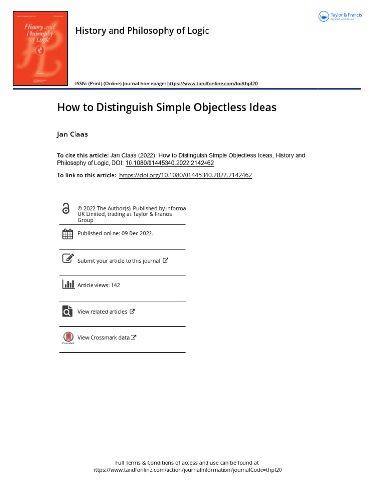 Distinguishing Simple Objectless Ideas | PDF | Proposition | Gottlob Frege