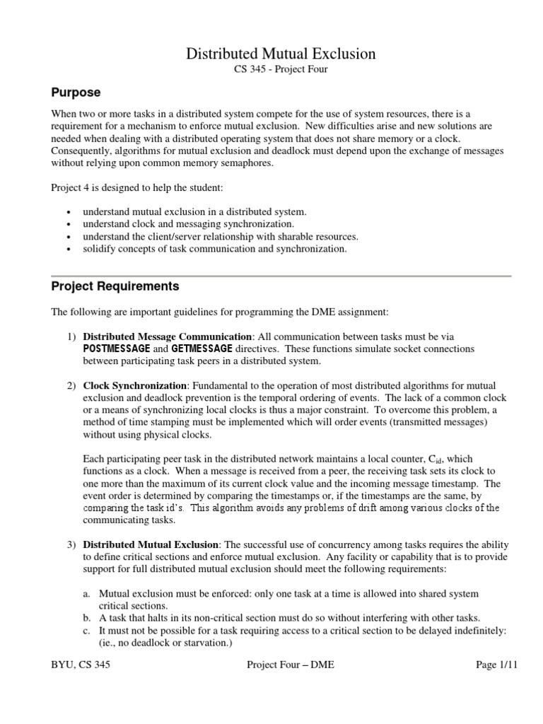 Distributed Mutual Exclusion Project | PDF | Network Socket | Port ...