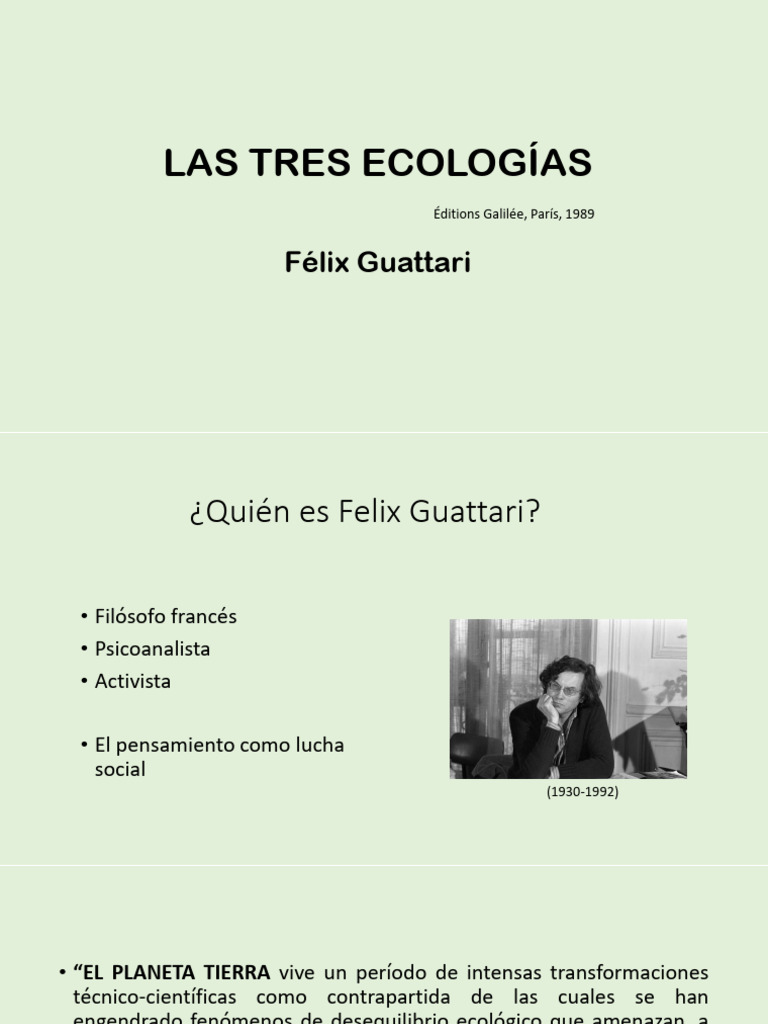 Las Tres Ecologías PDF Entorno natural