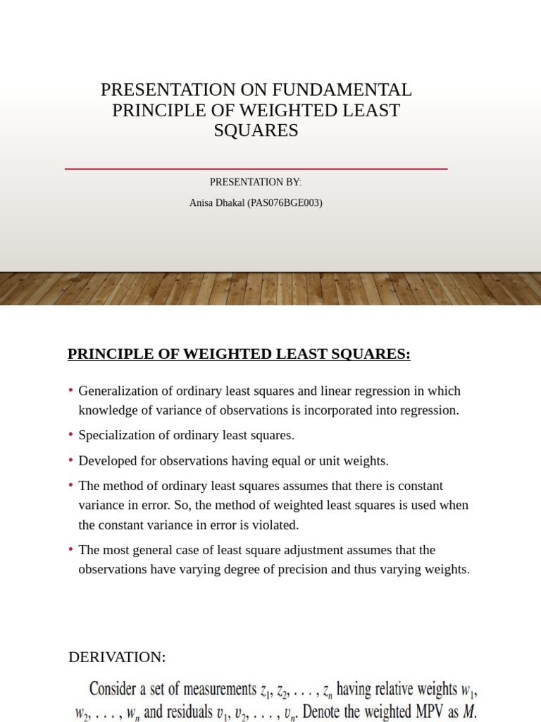 Weighted Least Squares Overview | PDF