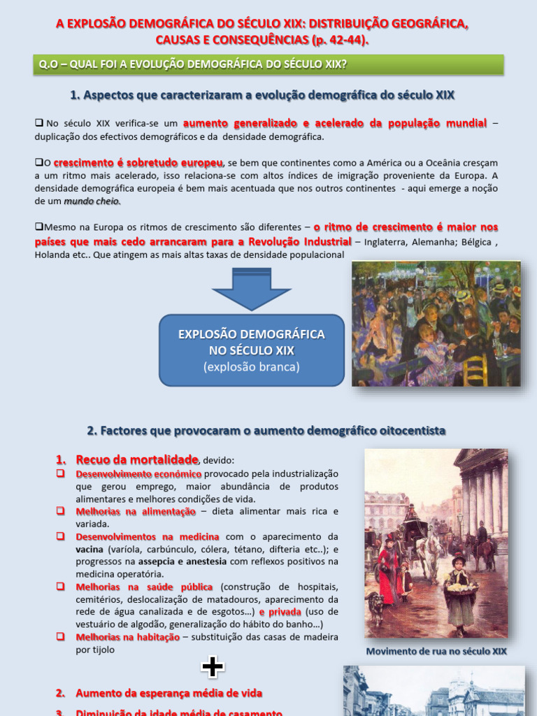 Explosão Demográfica no Século XIX | PDF | Crescimento populacional ...