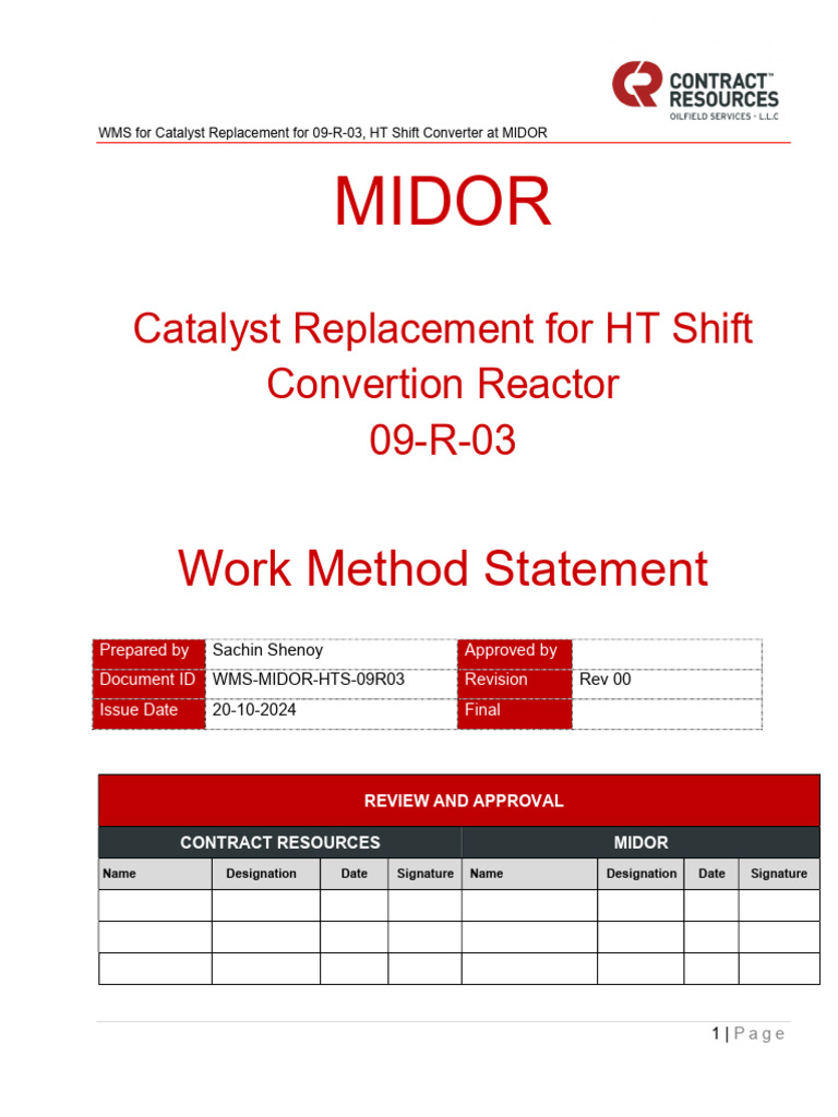 Catalyst Replacement WMS for MIDOR | PDF | Personal Protective ...