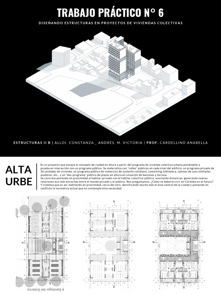Proyecto de Vivienda Colectiva en Altura | PDF | Hormigón | Ingeniería ...