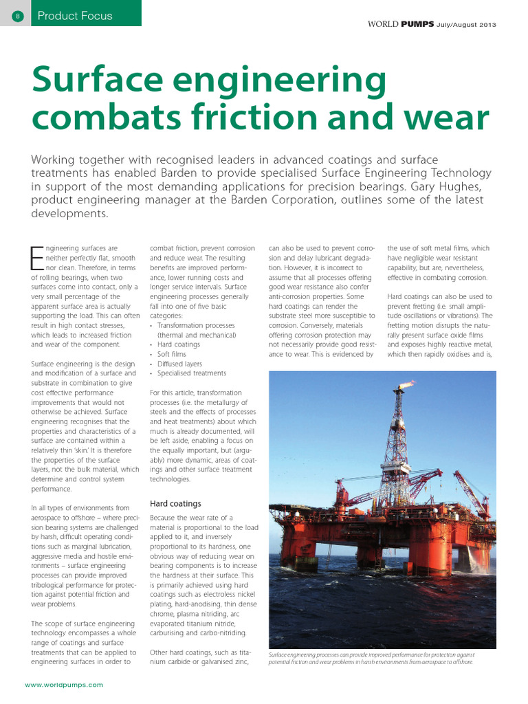 Surface Engineering Combats Friction and Wear 2013 | PDF | Wear ...