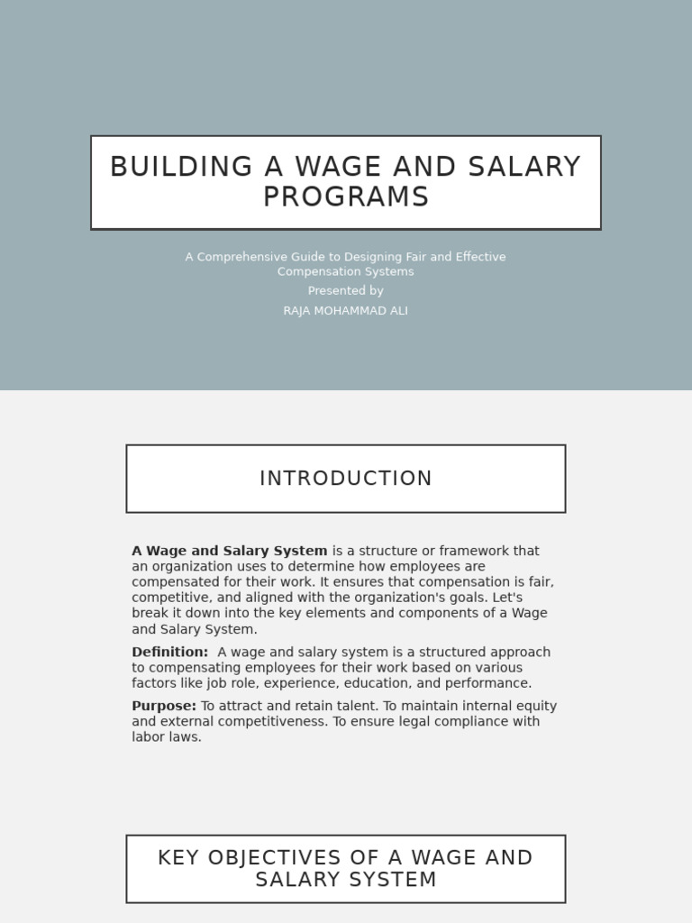 Designing Fair Wage and Salary Programs | PDF | Compensation And ...