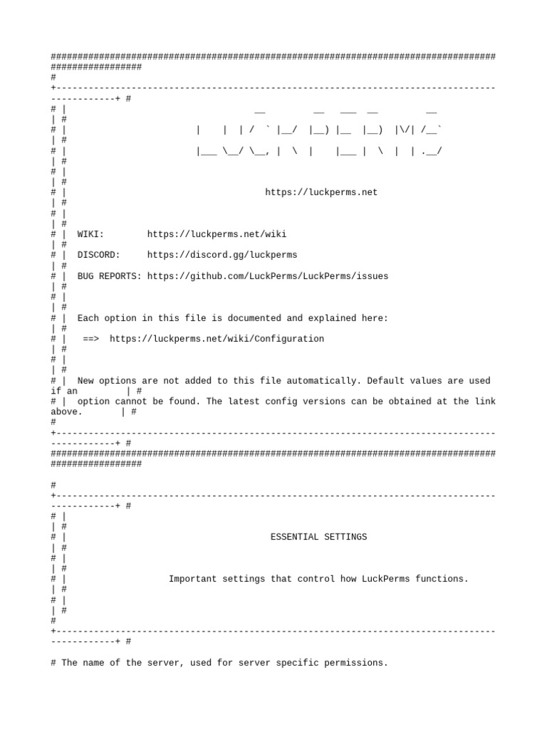 LuckPerms Configuration Guide | PDF | Mongo Db | Databases