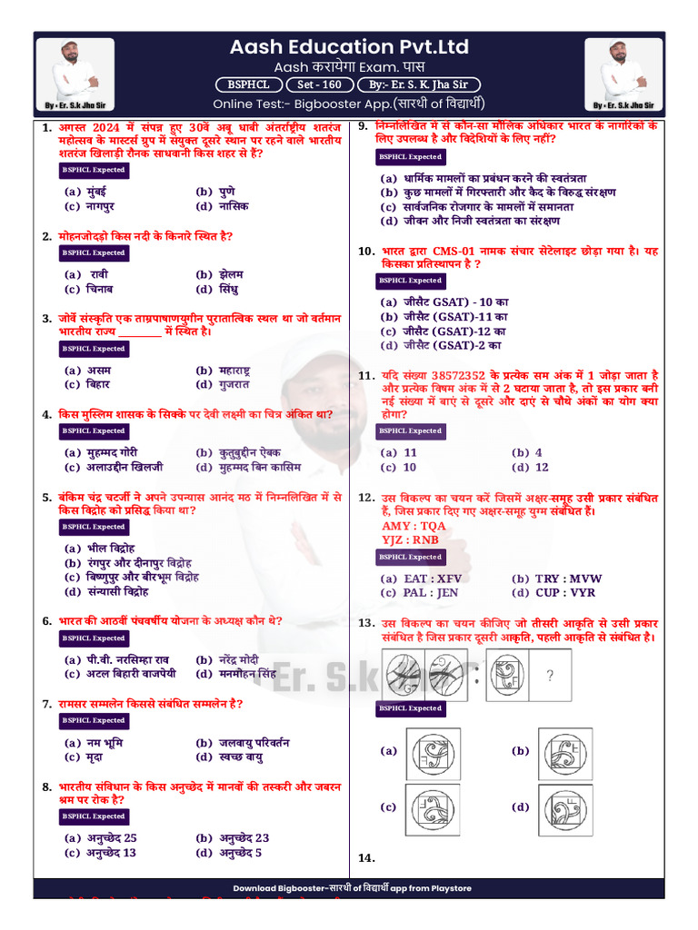 BSPHCL Set - 160 | PDF