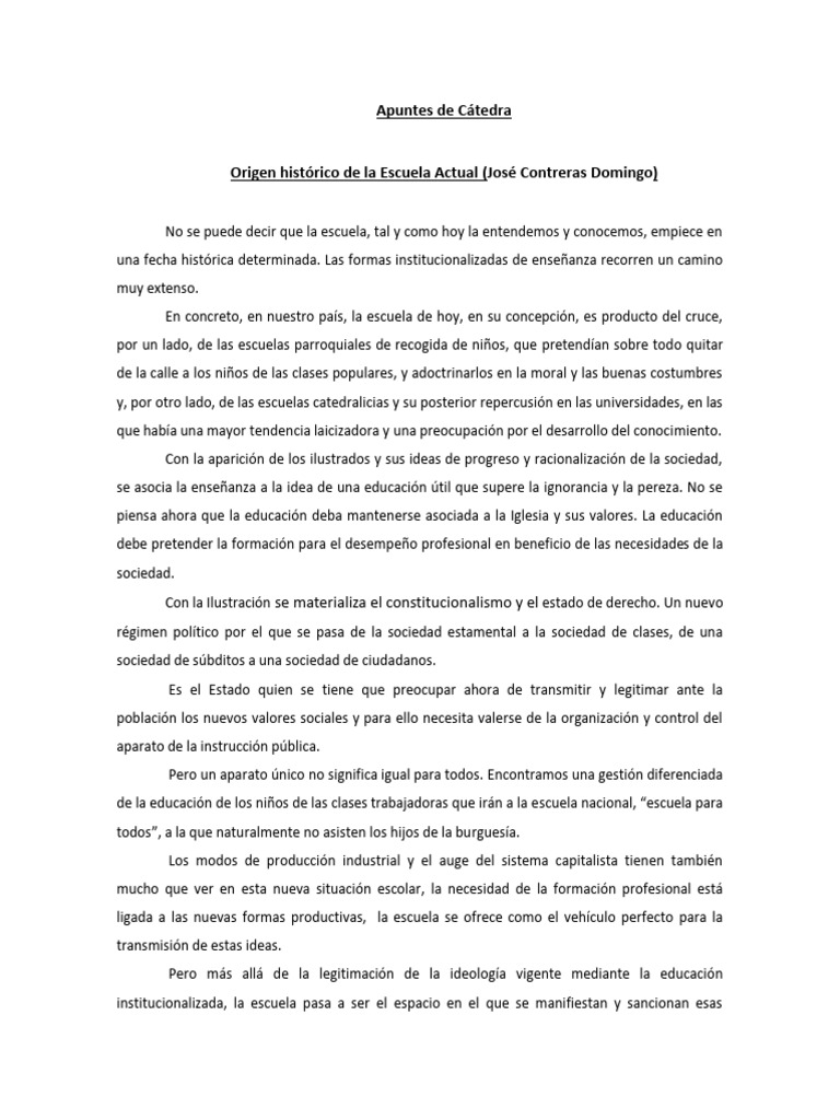 Historia y función de la escuela actual | PDF | Escuelas | Ideologías