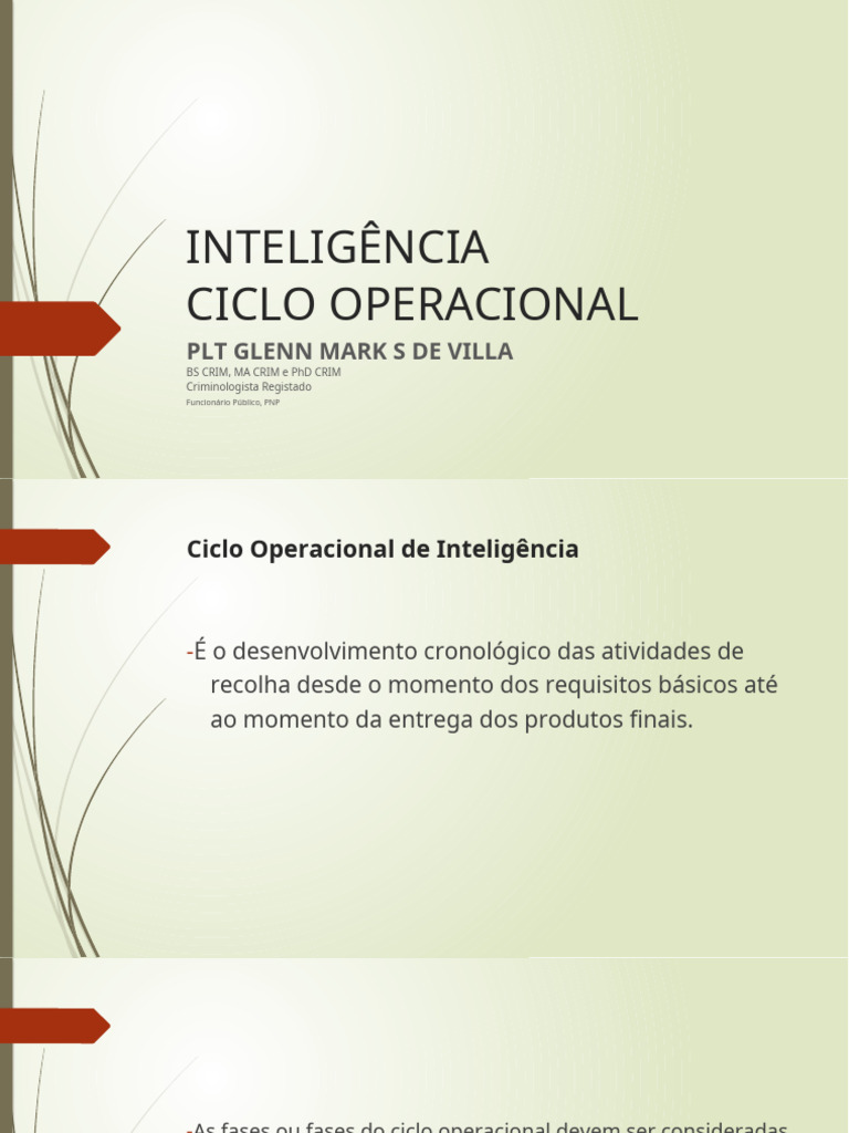 Ciclo Operacional de Inteligência: Etapas e Processos | PDF ...