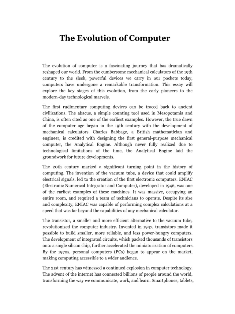 Evolution of Computer by Sami | PDF