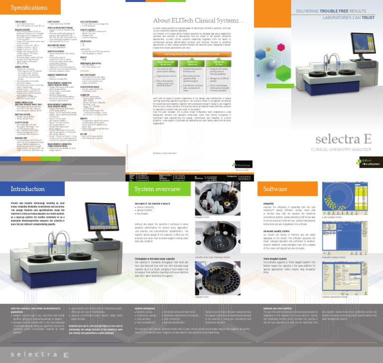 Selectra E Clinical Chemistry Analyser | PDF | Barcode