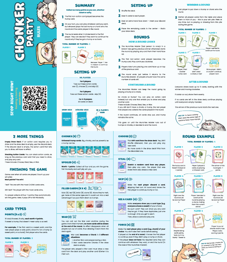 Chonk Card Game Rules | PDF | Gaming | Trick Taking Card Games