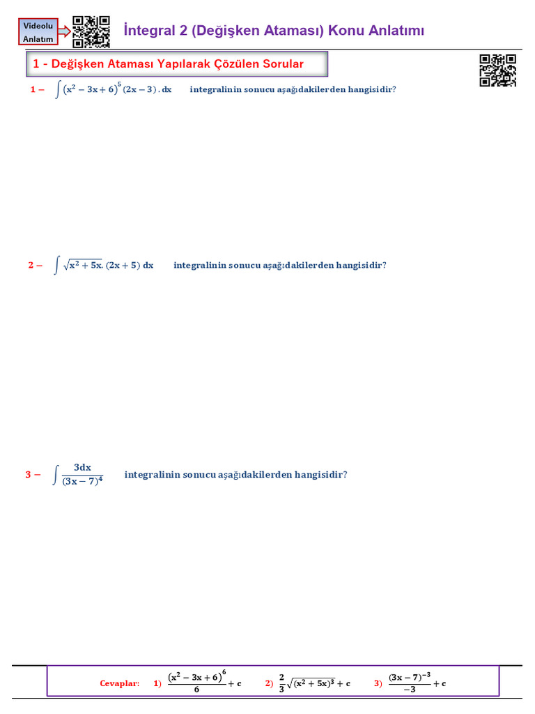 Integral Konu Anlatimi 2 | PDF