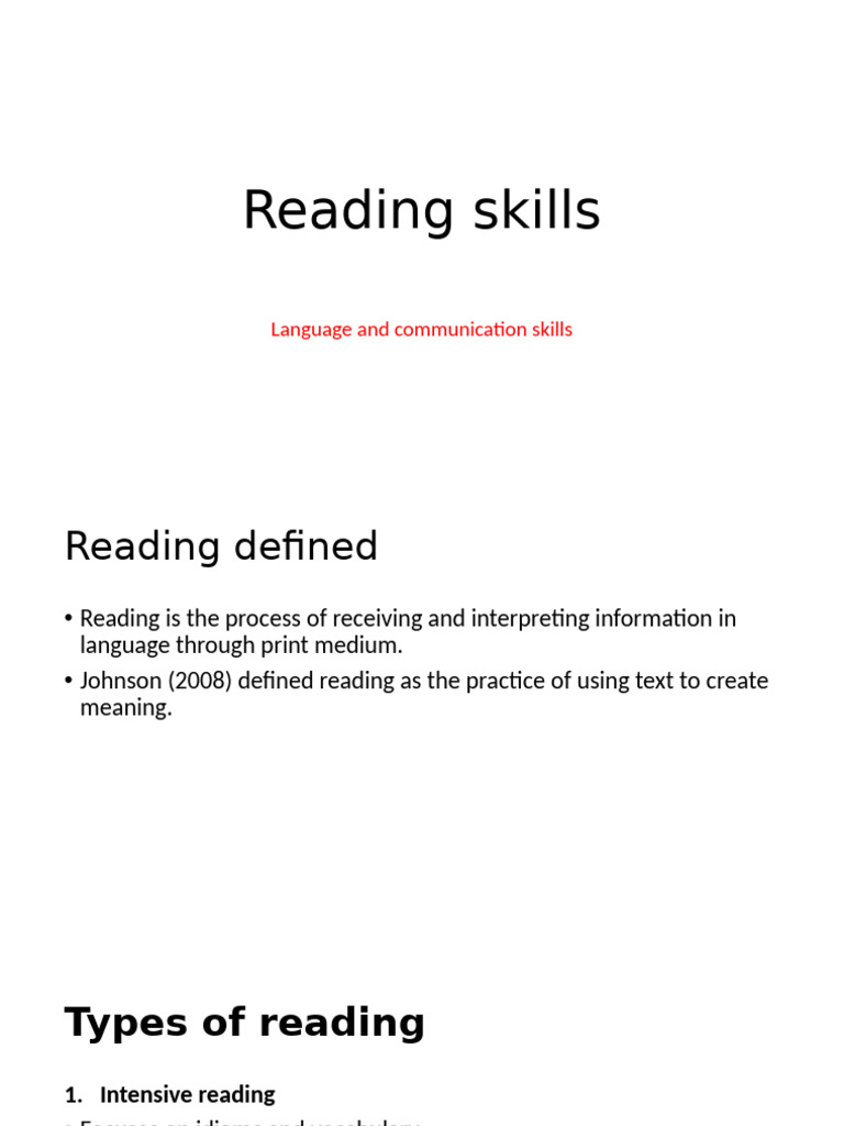 Reading Skills - 114958 | PDF