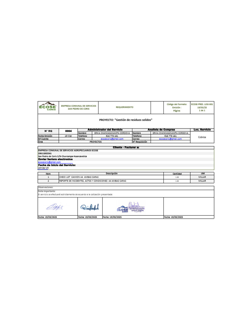 Requerimiento N°7 Check List - SGS | PDF | Industrias de servicio