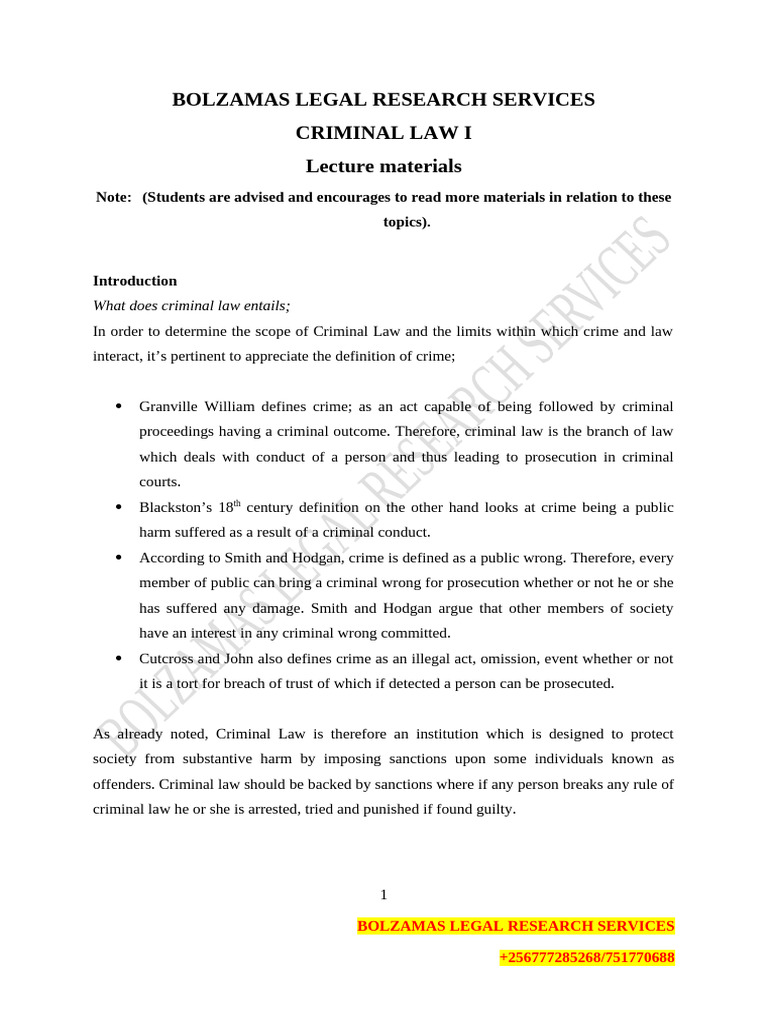 Overview of Criminal Law Principles | PDF | Crimes | Crime & Violence