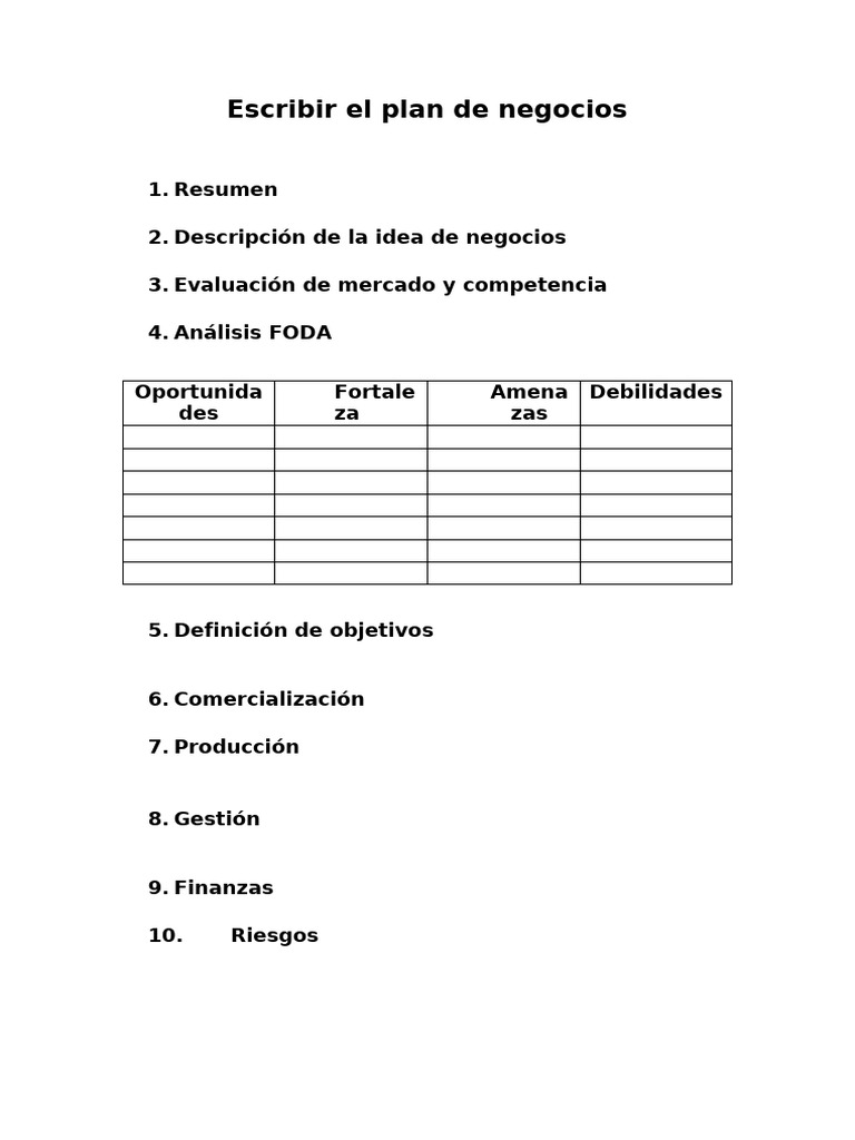 Guía para Escribir un Plan de Negocios | PDF